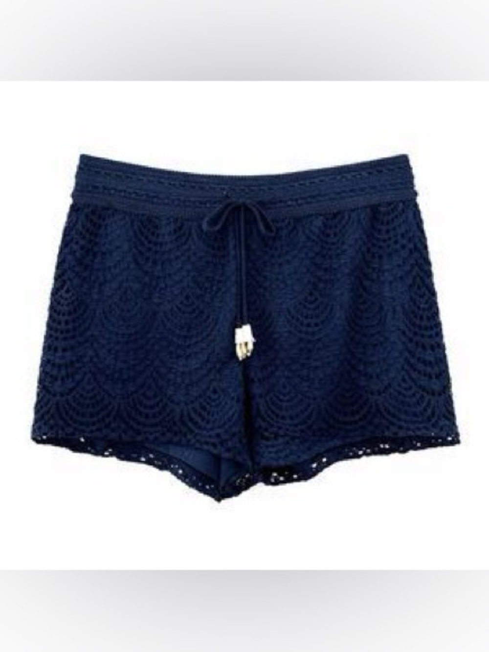 Lilly Pulitzer Claudette Short Navy S.  Crochet Lace Women’s seashells